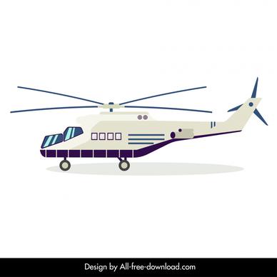 helicopter icon modern bright outline 
