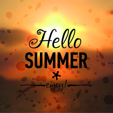hello summer blurred background vector