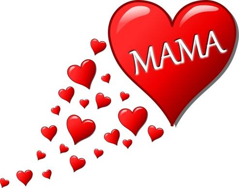 Herz für Muttertag mit einer Spur von Herzen
