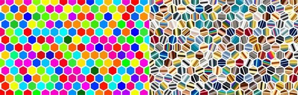 hexagon seamless pattern sets with colorful style