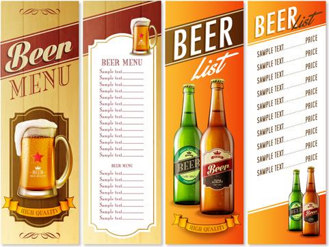 high quality beer menu list vector