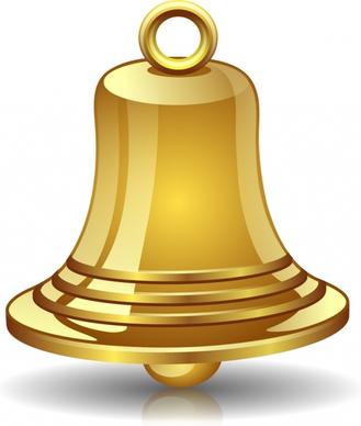 golden bell icon modern shiny 3d sketch