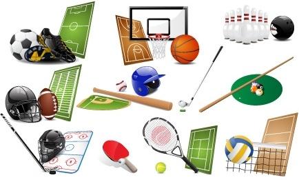 sports symbols icons collection various colored design