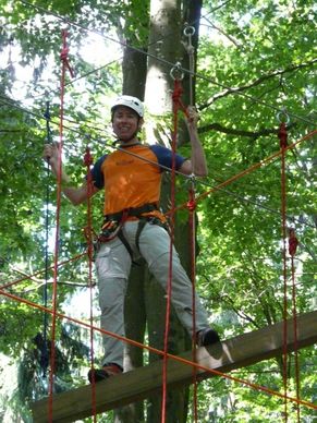 high ropes course man person