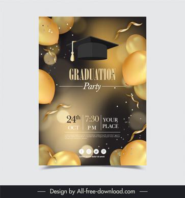 high school graduation party template modern dark luxury 