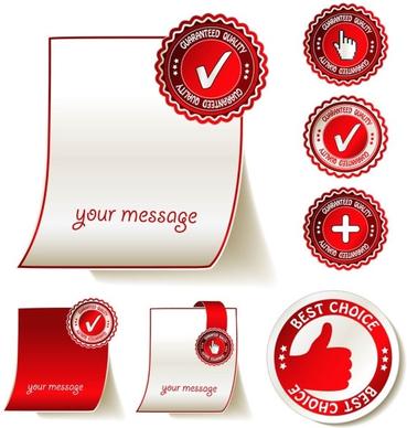 highquality stickers 01 vector