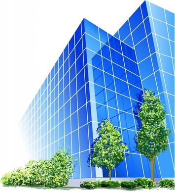 building exterior template modern colored 3d sketch