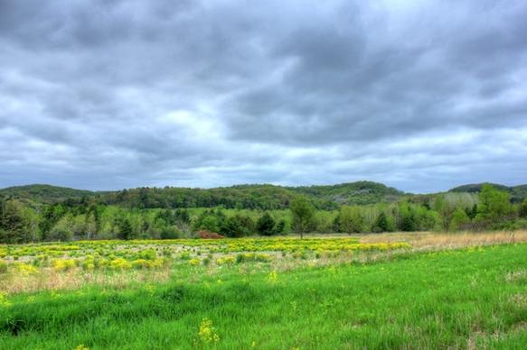 hills under clouds at kickapoo valley reserve wisconsin