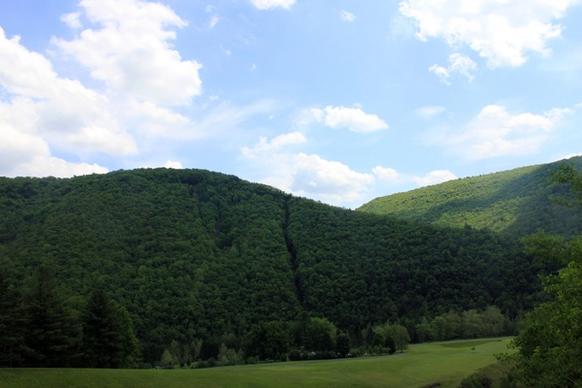 hilly landscape at sinnemahoning state park pennsylvania