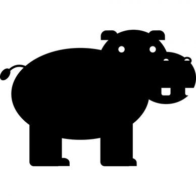 hippo logo flat silhouette icon