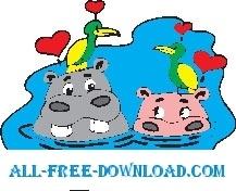 Hippos and Birds in Love