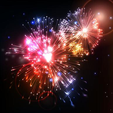 holiday fireworks effect shiny background