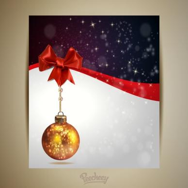 holidays greeting card with christmas ornament