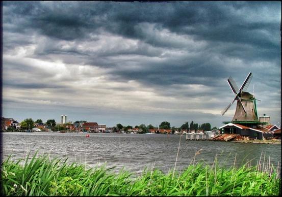 holland zaanse schans windmill