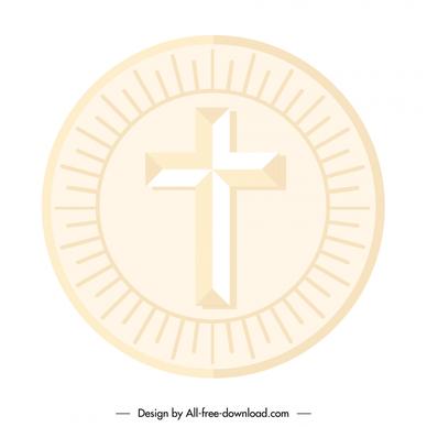holy cross host  sign icon circle flat shape