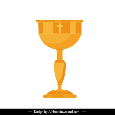 holy grail sign icon flat cup cross symbol design