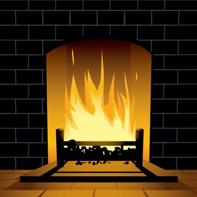 home fireplace vector background