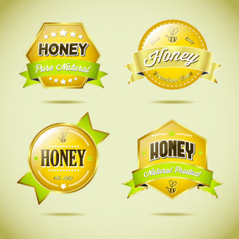 honey labels vector
