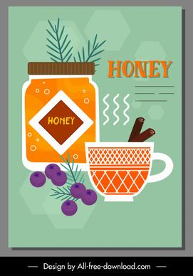 honey tea advertising poster classical flat design