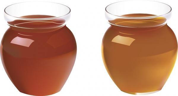 honey background glass jars icon realistic design
