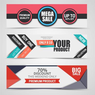 horizontal label sale promotion sets vector illustration