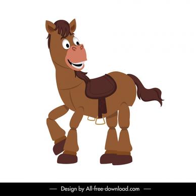horse bullseye cartoon character icon funny colored design 