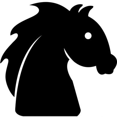 horse head flat silhouette icon