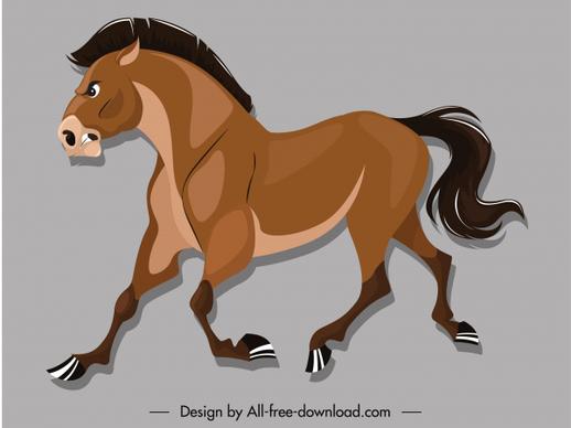 horse icon colored cartoon sketch