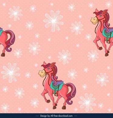 horse pattern template pink decor cute cartoon design