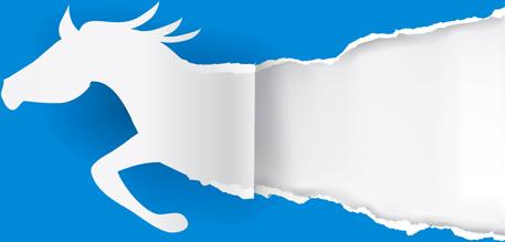 horse ripped open paper vector