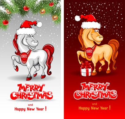 horses14 christmas vector
