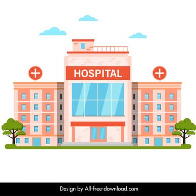  hospital building architecture template modern symmetric design 