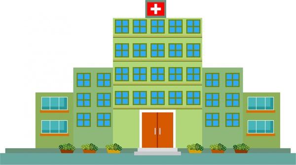 hospital design sketch in green color
