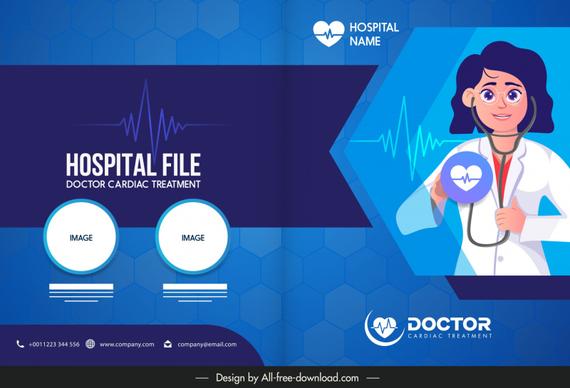 hospital file doctor cardiac treatments brochure template