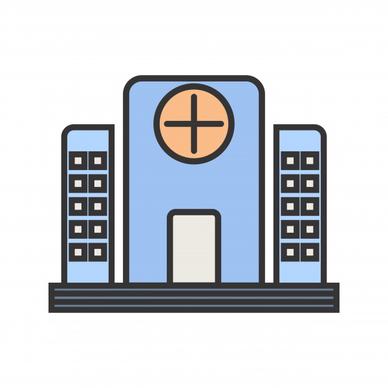 hospital line filled icon