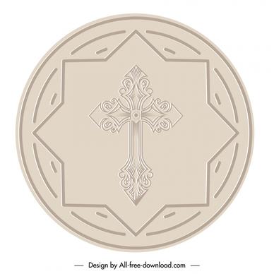 host religion sign icon holy cross sketch symmetrical geometry design