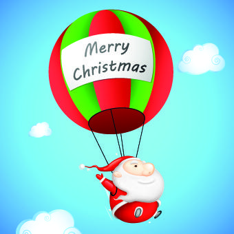 hot air balloon with santa vector