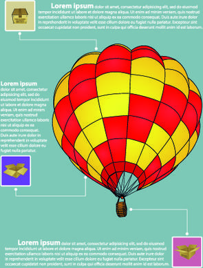 hot balloon business template vector