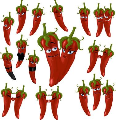 hot chili peppers funny cartoon vectors