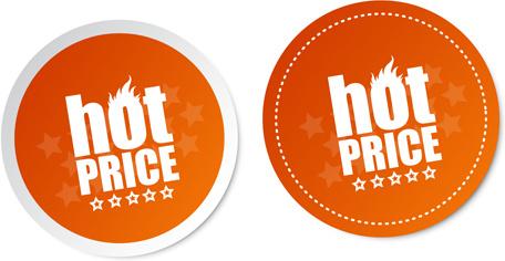 hot price round labels vector