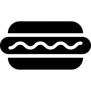 hotdog sign icon flat silhouette sketch symmetric geometric design