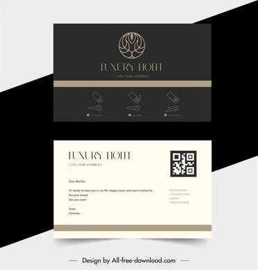 hotel business card template elegant contrast design 