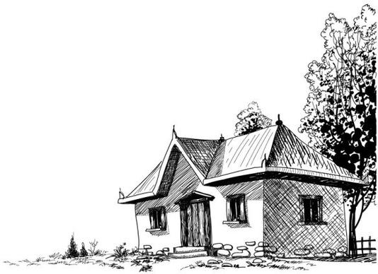 house sketch vector 5