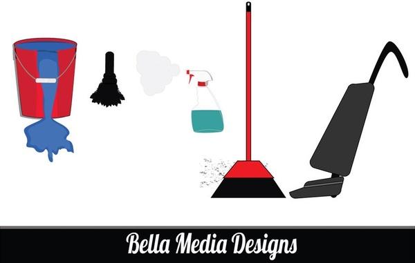 House Work(cleaning supplies) Vectors