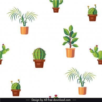 houseplants pattern potted trees elements bright colored decor