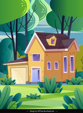 housing background template colorful design contemporary sketch