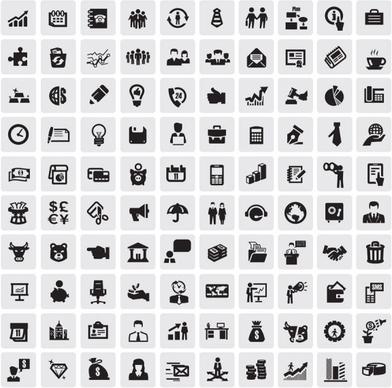 huge collection of black and white icons vector