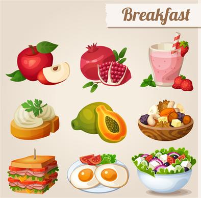 huge collection of various food icons vector