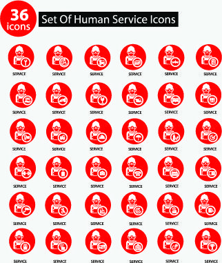 human service icons vector