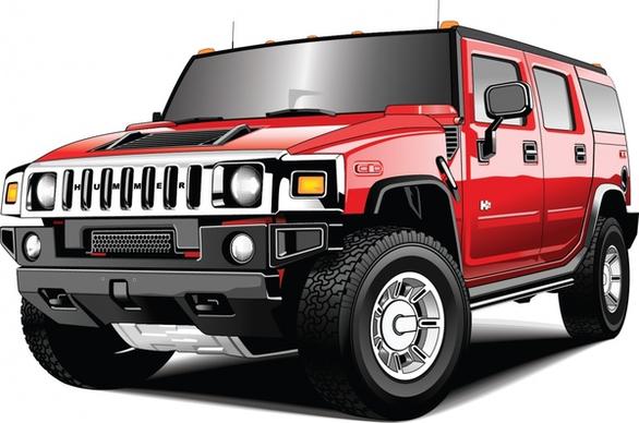 hummer car icon shiny 3d red decor